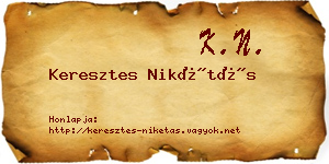 Keresztes Nikétás névjegykártya